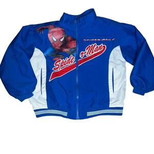 Vintage Y2k 2004 Spiderman  embroidered 2 Boys Lightweight Jacket Coat boys